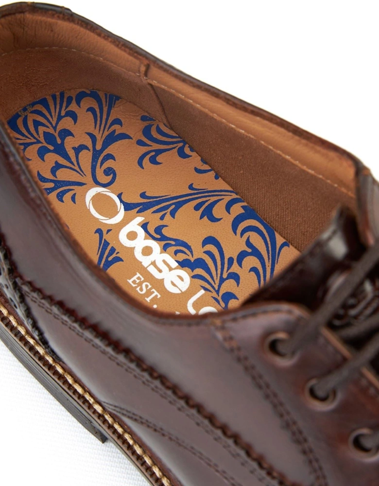 London York Leather Men's Burnt Brown Brogues Shoes