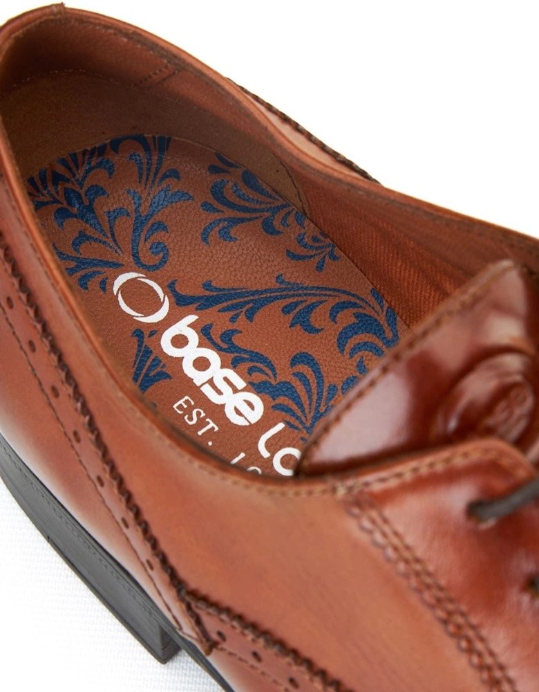 London Bell Leather Men's Burnt Tan Brogues Shoes