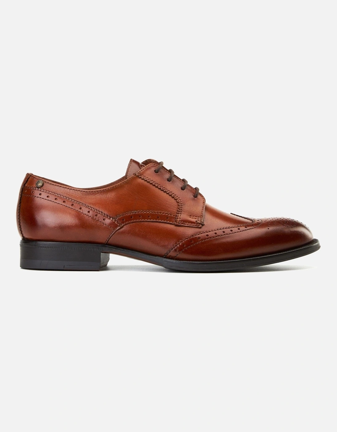 London Bell Leather Men's Burnt Tan Brogues Shoes