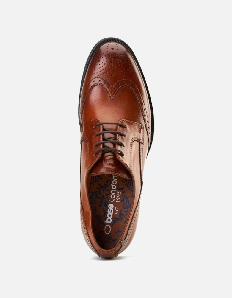 London Bell Leather Men's Burnt Tan Brogues Shoes