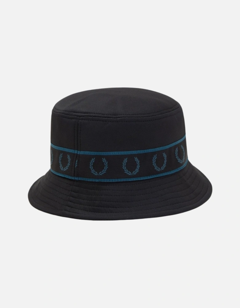 Branded Tape Logo Black Bucket Hat