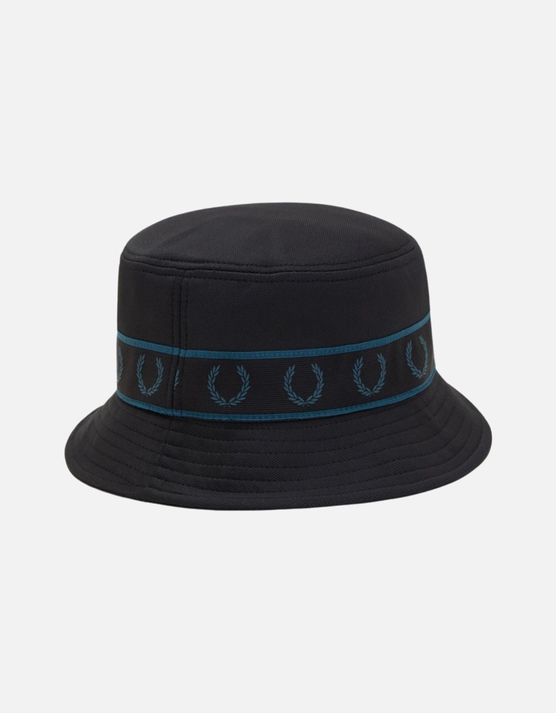 Men's Fred Perry Branded Tape Logo Black Bucket Hat - Size: M