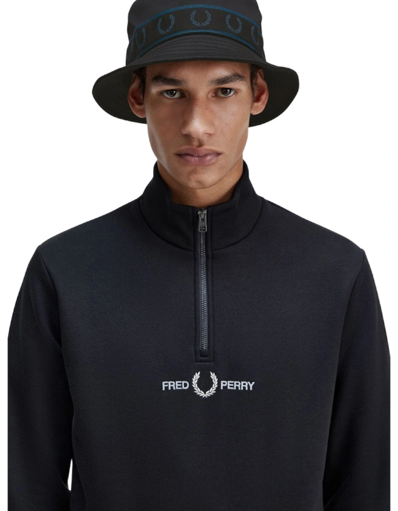Branded Tape Logo Black Bucket Hat