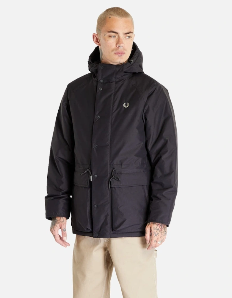 Padded Zip Through Black Jacket