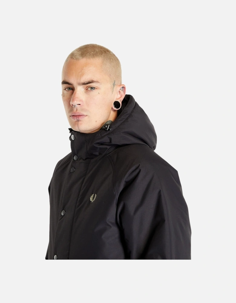 Padded Zip Through Black Jacket