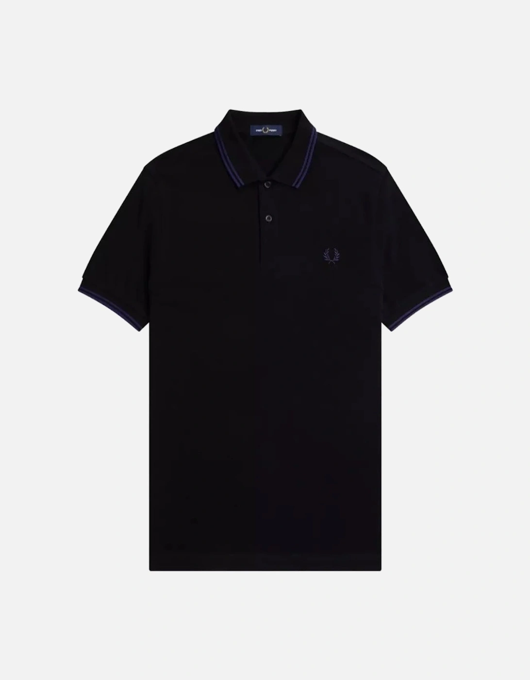French Navy Blue Twin Tipped Collar Black Polo Shirt, 5 of 4