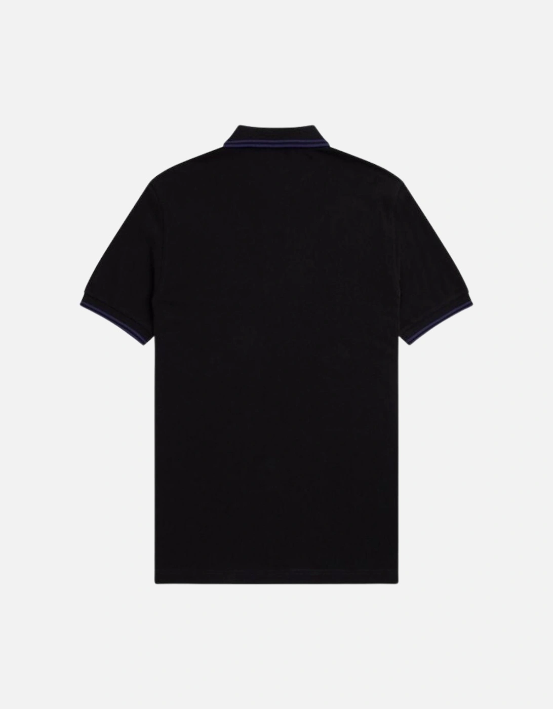 French Navy Blue Twin Tipped Collar Black Polo Shirt
