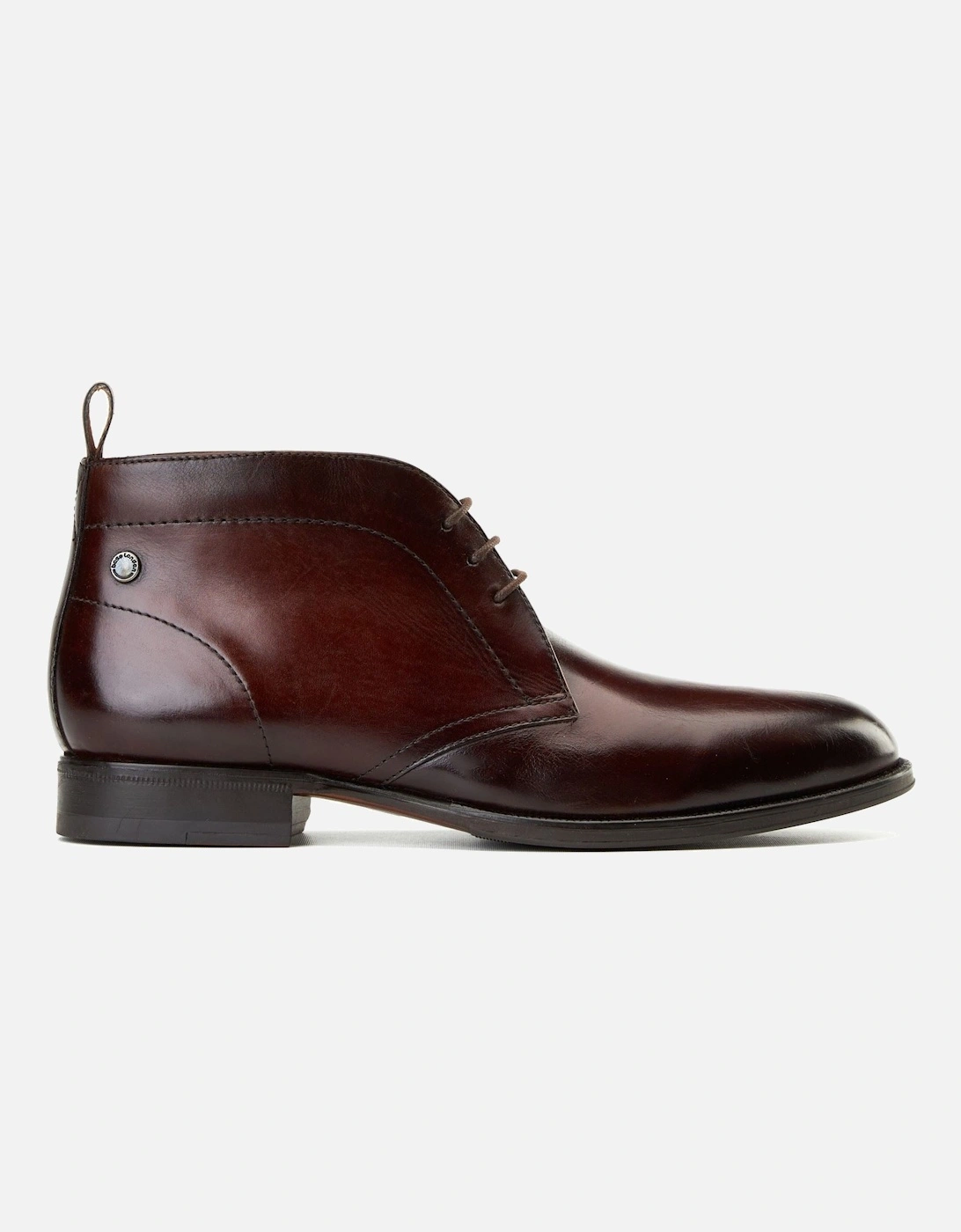 London Wallis Leather Men's Burnt Brown Ankle Boots