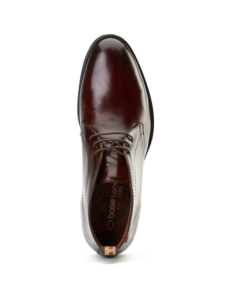 London Wallis Leather Men's Burnt Brown Ankle Boots