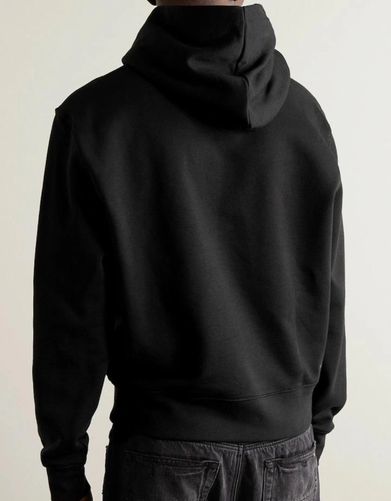Staggered Chrome Logo Hoodie in Black