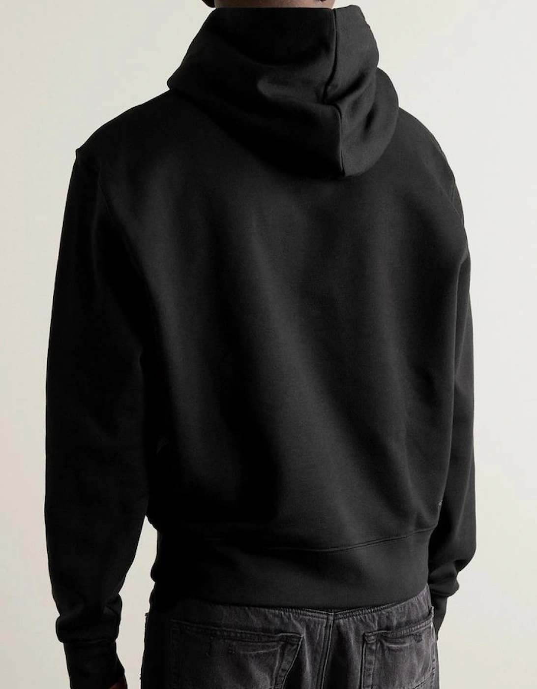 Staggered Chrome Logo Hoodie in Black