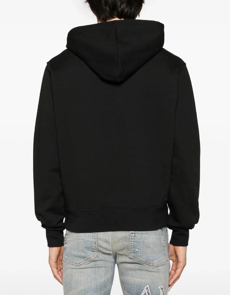 Staggered Logo Hoodie in Black