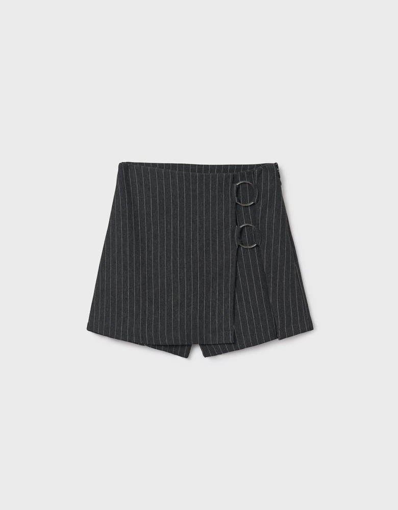 GIRL CHARCOAL GREY PINSTRIPE SKORT 7907