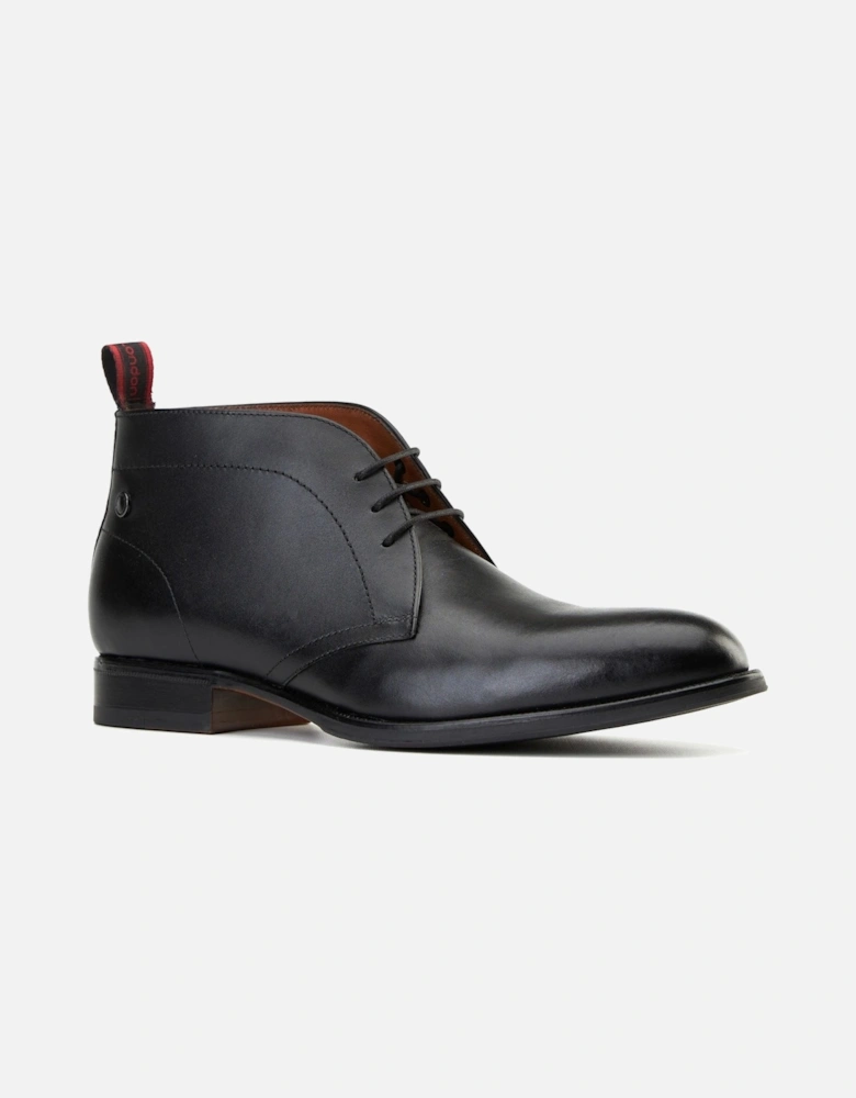 London Wallis Leather Men's Black Ankle Boots