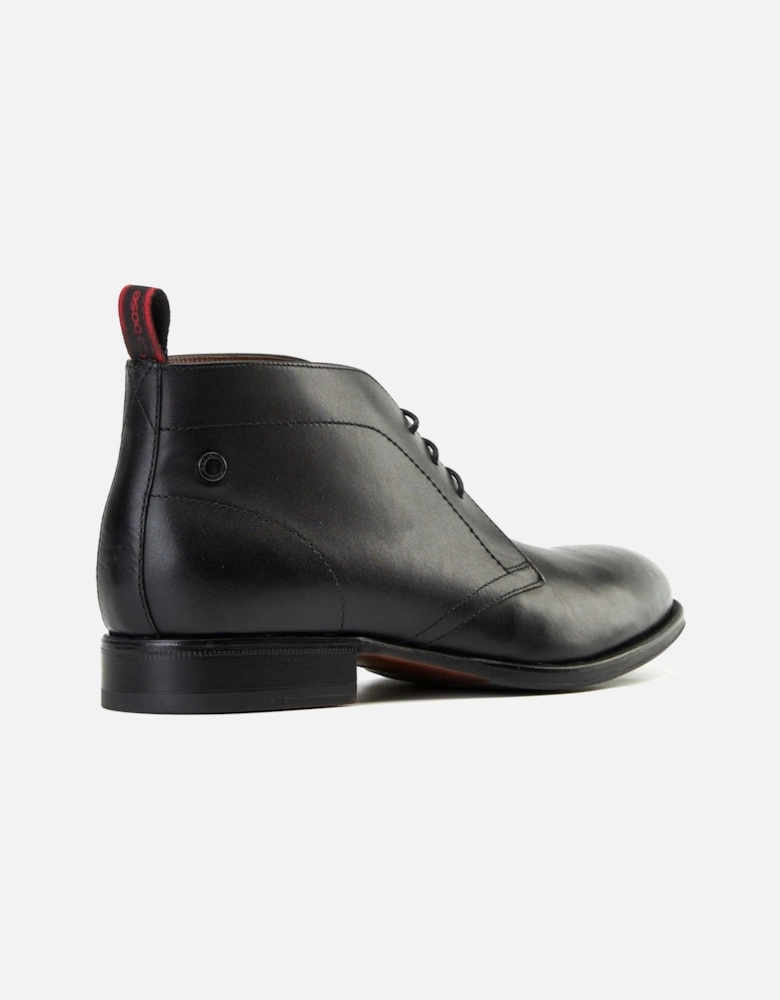 London Wallis Leather Men's Black Ankle Boots