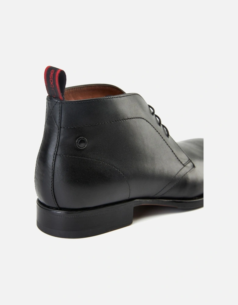 London Wallis Leather Men's Black Ankle Boots