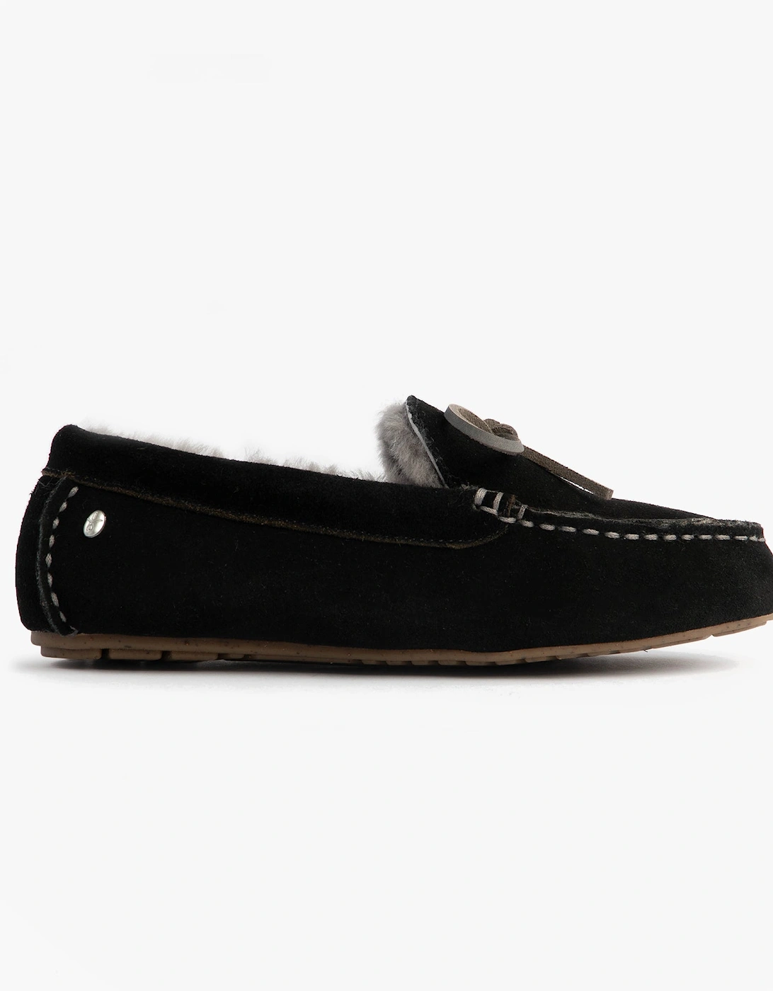 Australia SANDRINE Womens Moccasin Slippers Black, 7 of 6
