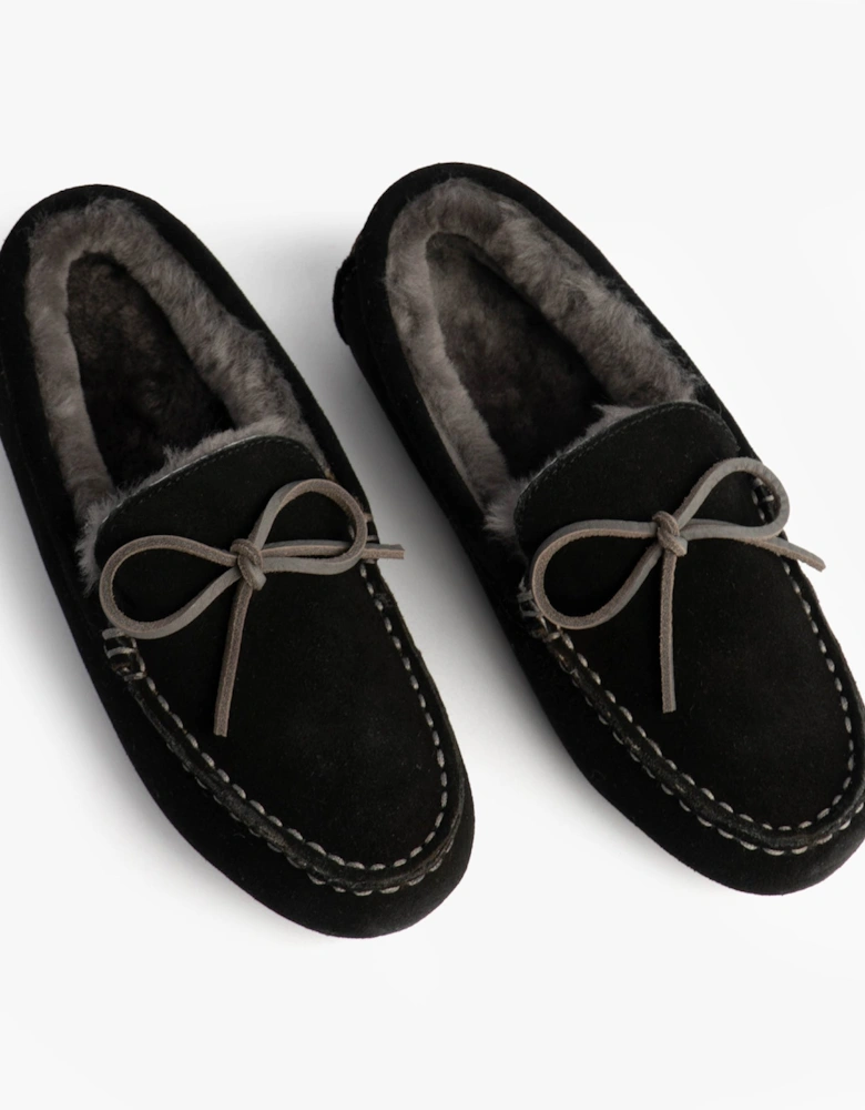 Australia SANDRINE Womens Moccasin Slippers Black