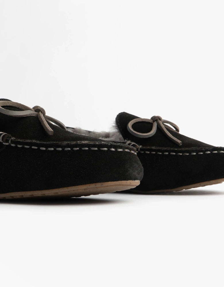 Australia SANDRINE Womens Moccasin Slippers Black