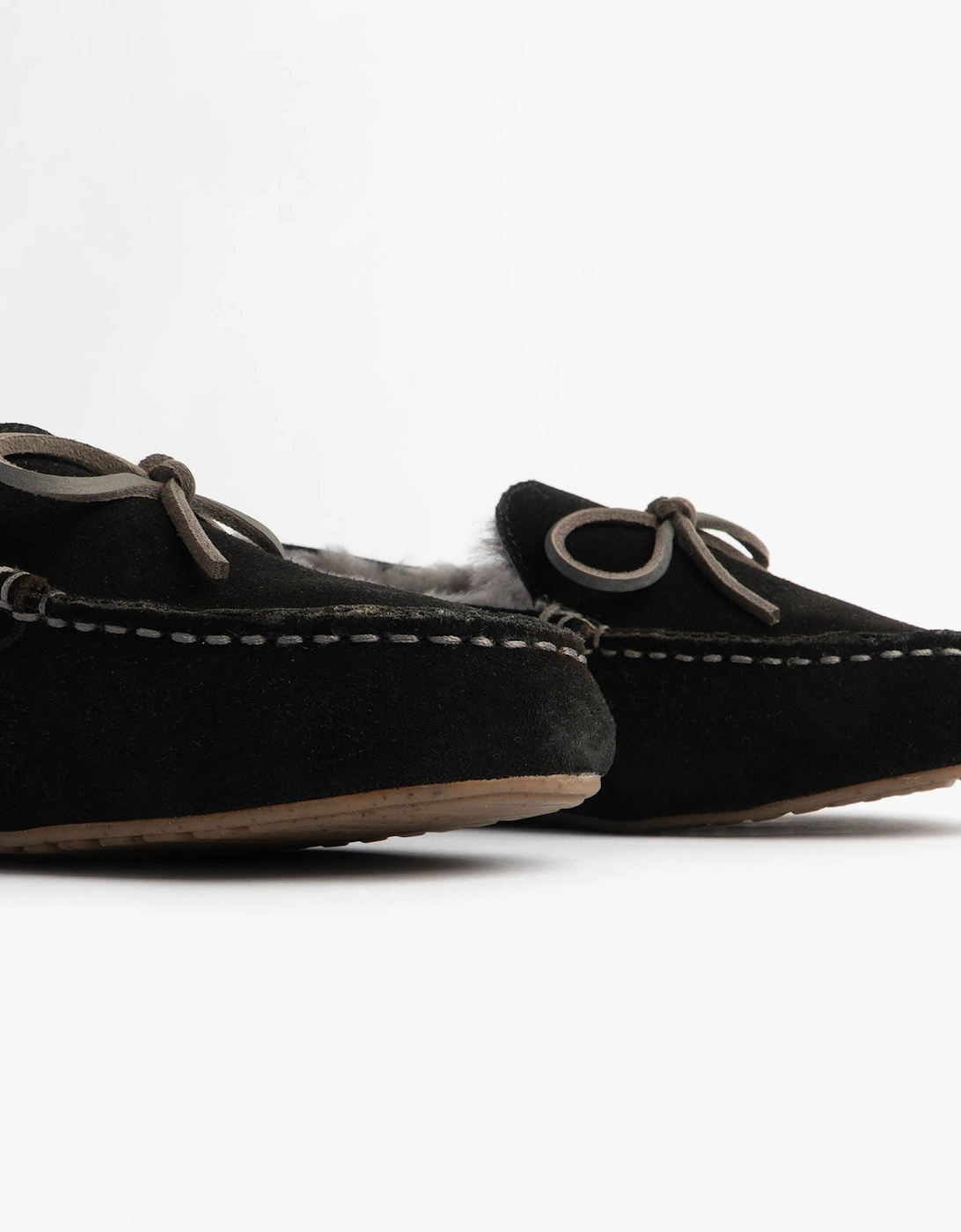 Australia SANDRINE Womens Moccasin Slippers Black