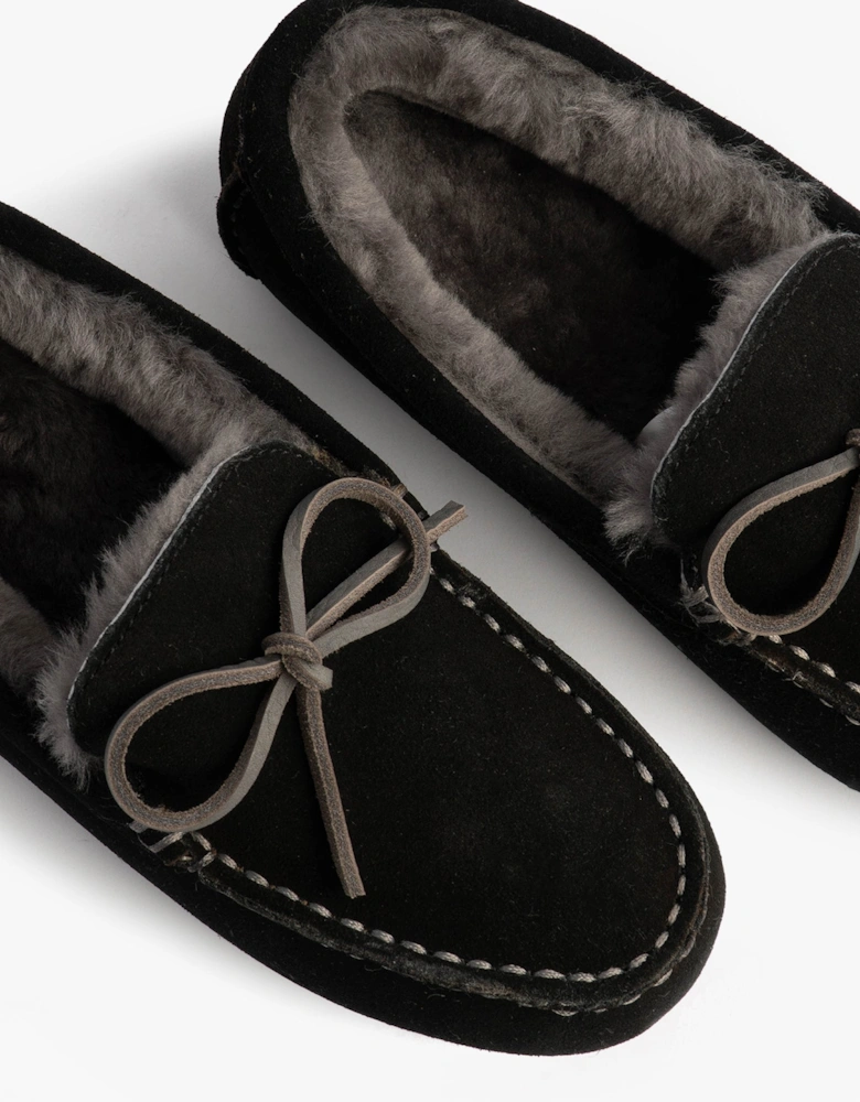 Australia SANDRINE Womens Moccasin Slippers Black