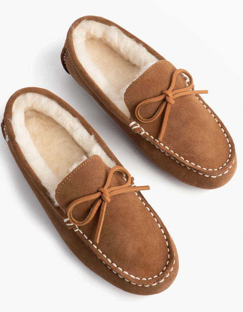 Australia SANDRINE Womens Moccasin Slippers Chestnut