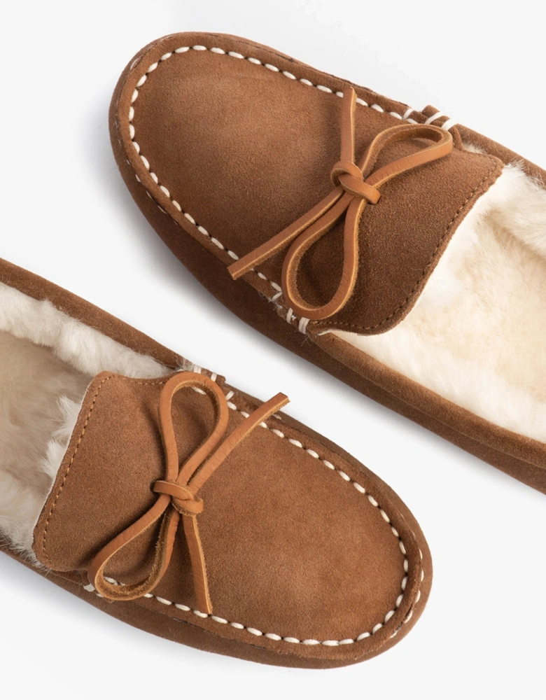 Australia SANDRINE Womens Moccasin Slippers Chestnut