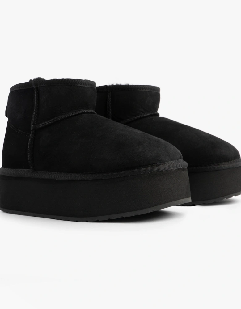 Australia STINGER MICRO FLATFORM Womens Sheepskin Boot Black