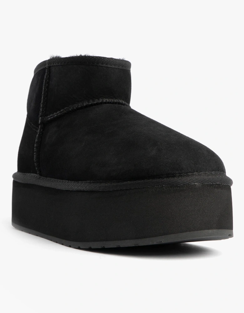 Australia STINGER MICRO FLATFORM Womens Sheepskin Boot Black