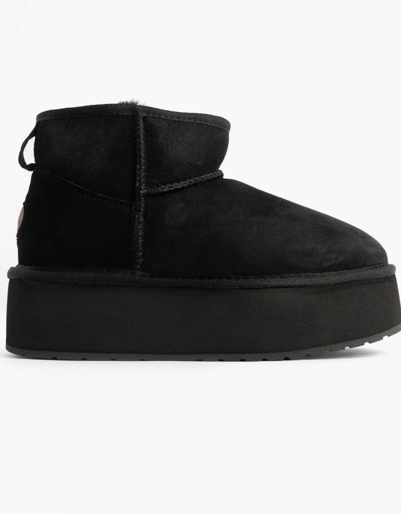 Australia STINGER MICRO FLATFORM Womens Sheepskin Boot Black