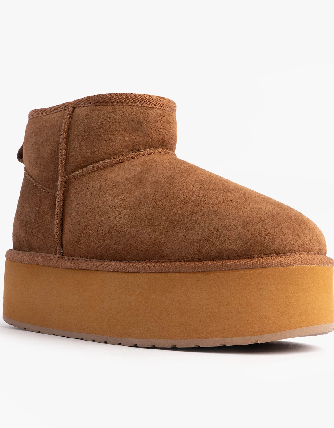 Australia STINGER MICRO FLATFORM Womens Sheepskin Boot Chestnut