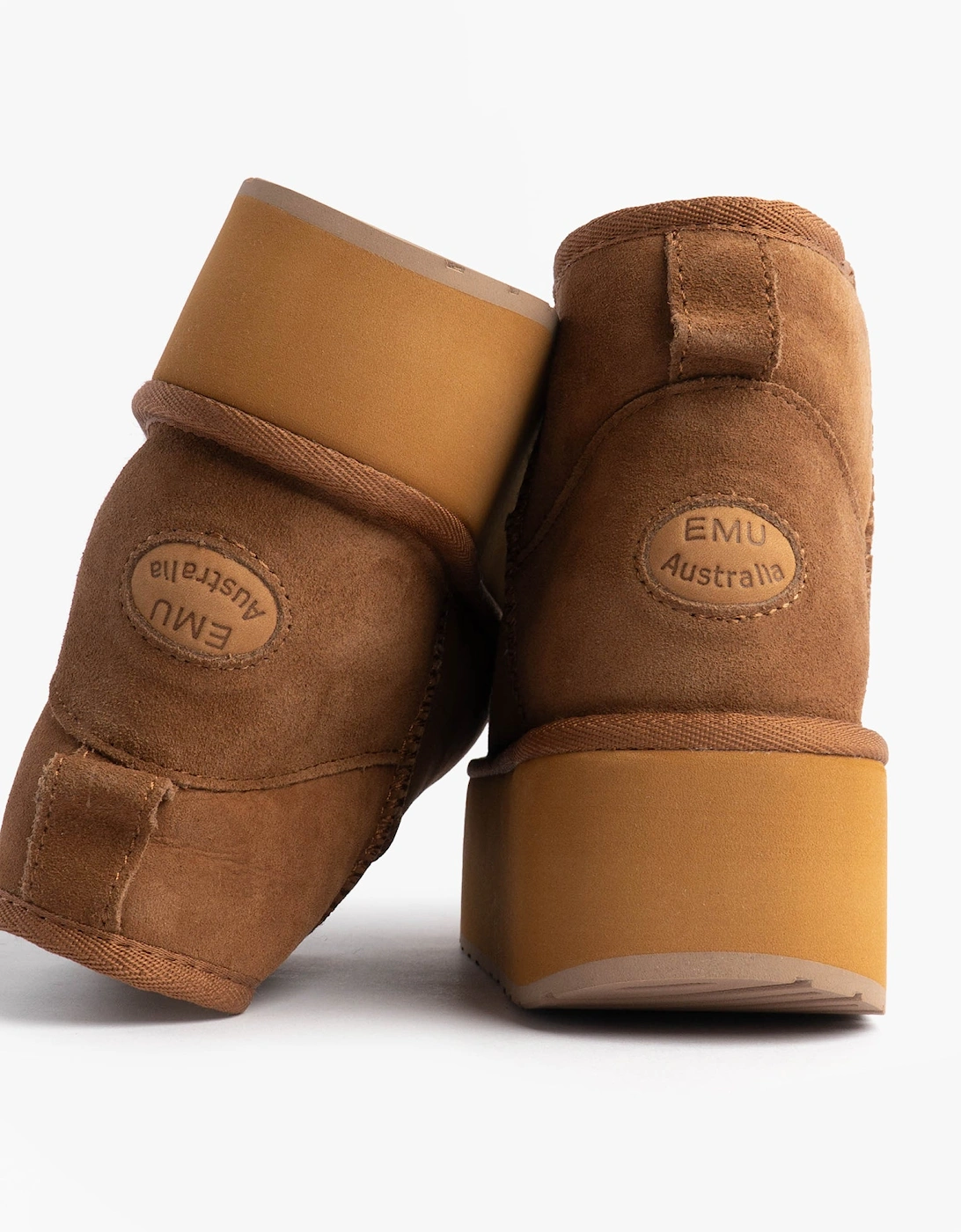Australia STINGER MICRO FLATFORM Womens Sheepskin Boot Chestnut