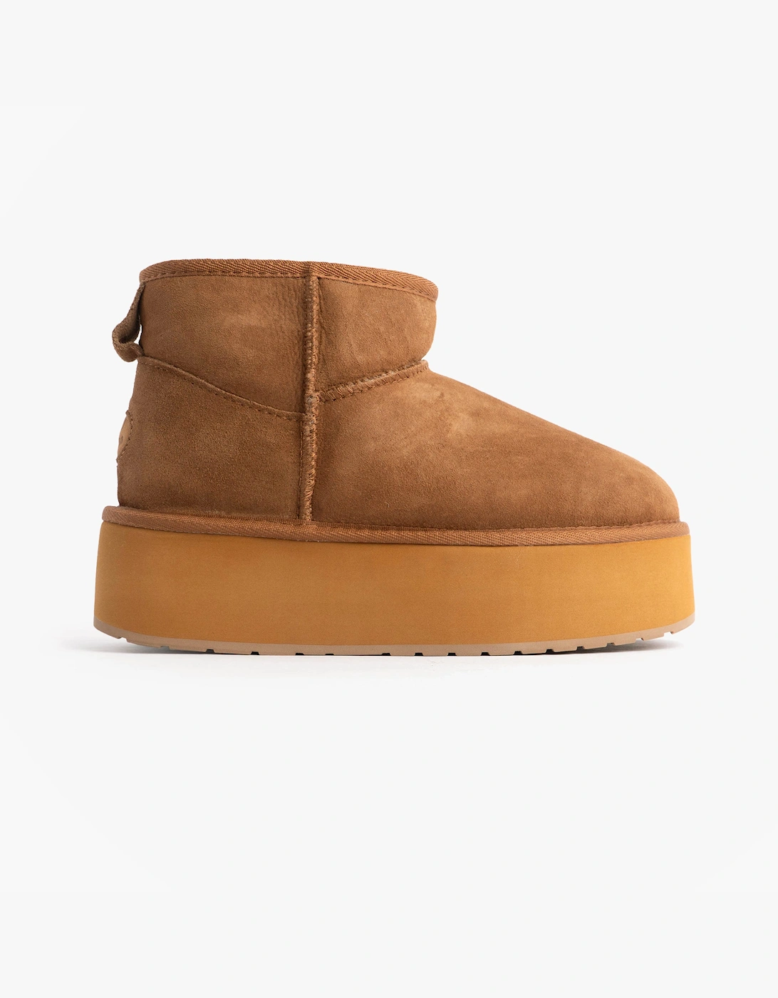 Women's EMU Australia STINGER MICRO FLATFORM Womens Sheepskin Boot Chestnut - Brown - Size: 6