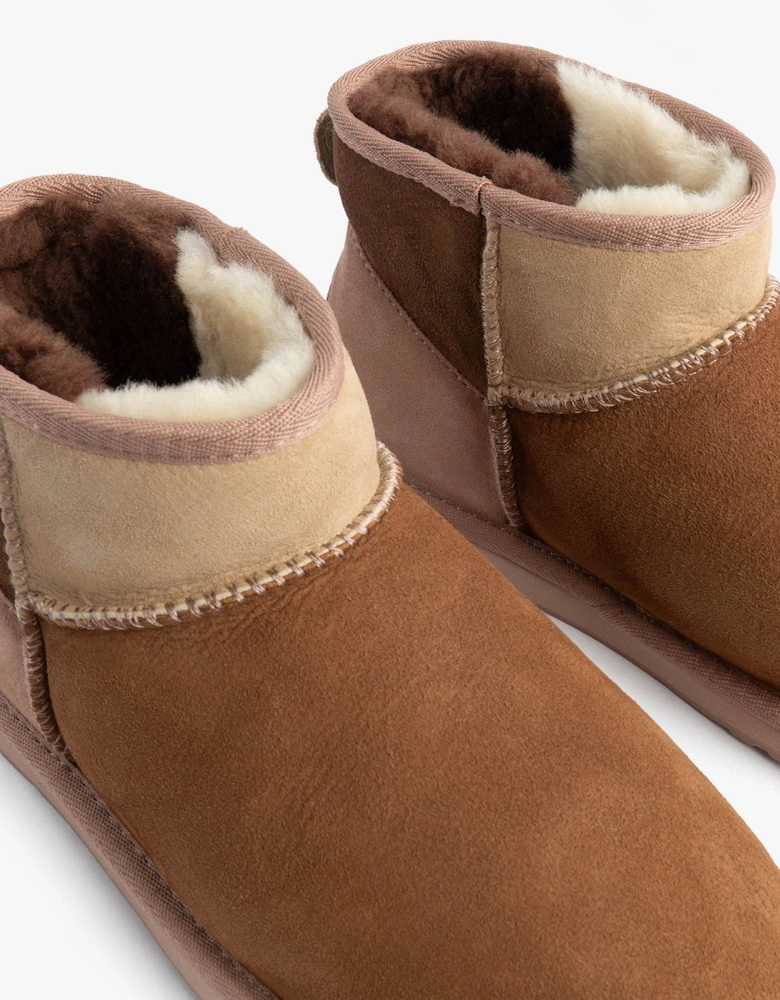 Australia STINGER MICRO PATCHWORK Womens Sheepskin Boot Chestnut