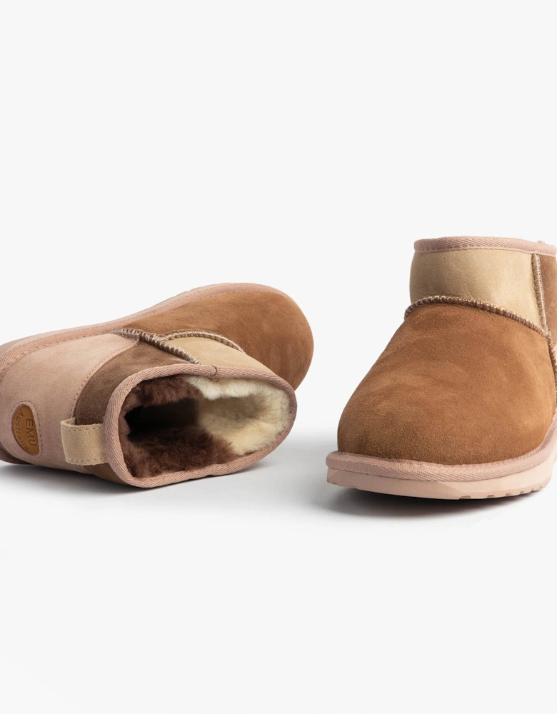 Australia STINGER MICRO PATCHWORK Womens Sheepskin Boot Chestnut