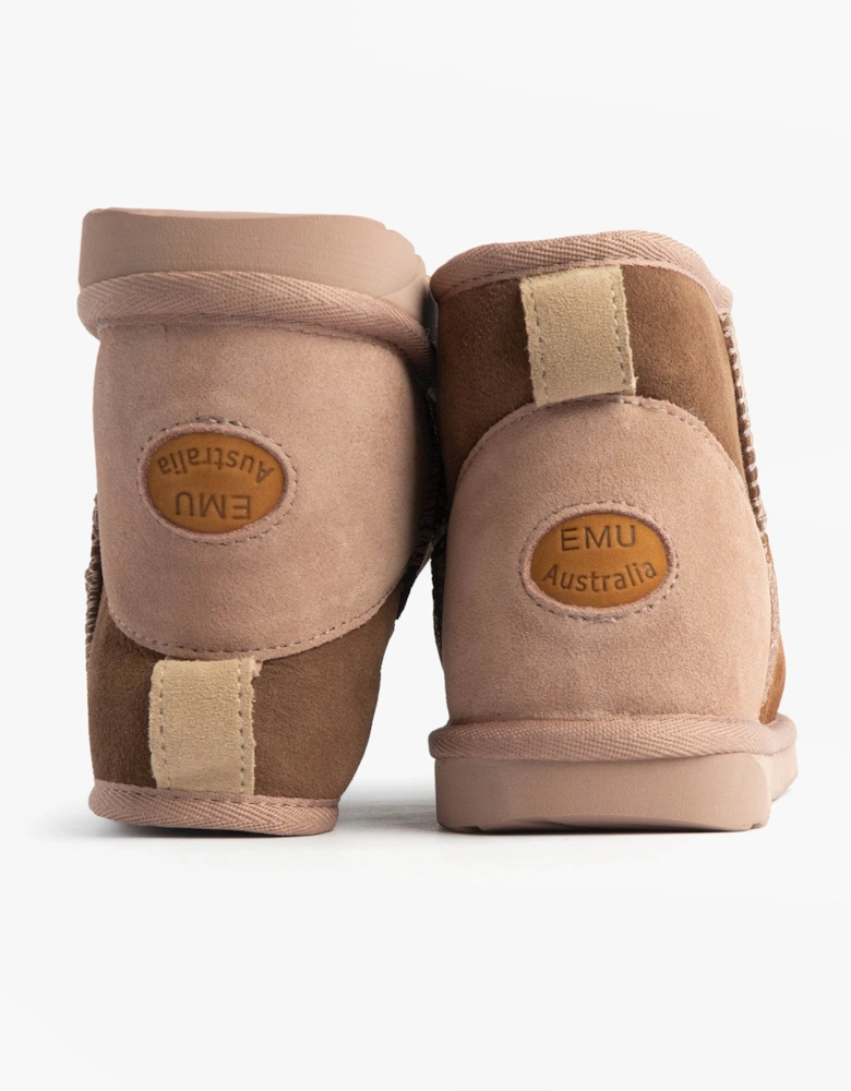 Australia STINGER MICRO PATCHWORK Womens Sheepskin Boot Chestnut