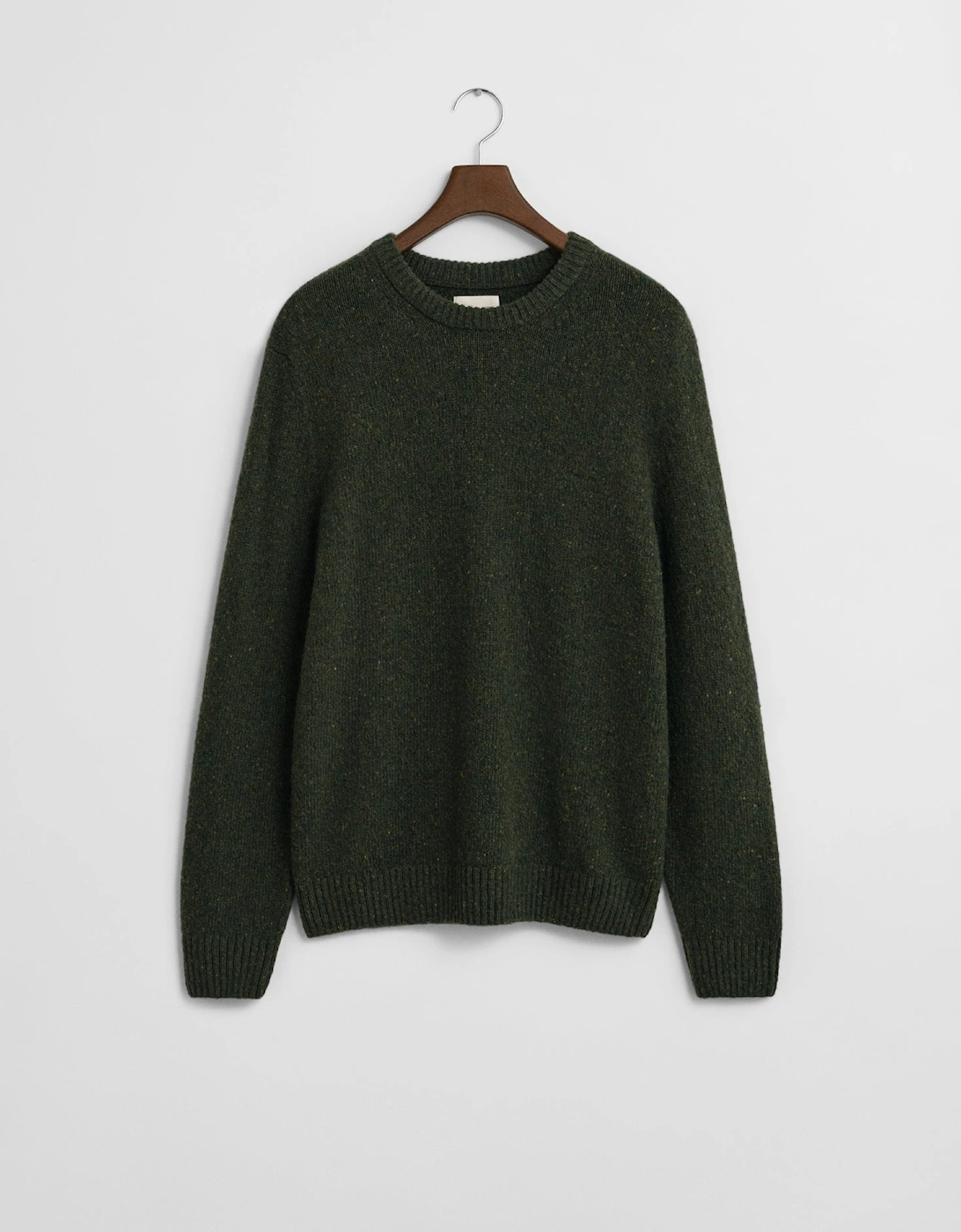 Mens Wool Blend Neps Crew Neck Jumper - 360 Country Green, 2 of 1