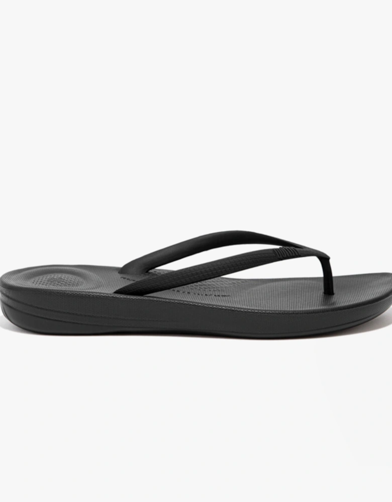 IQUSHION Womens Flip Flop All Black
