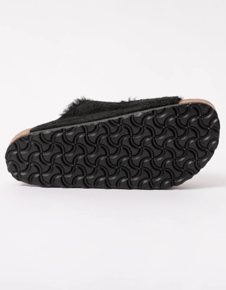 VL Shearling Womens Sandals - Black