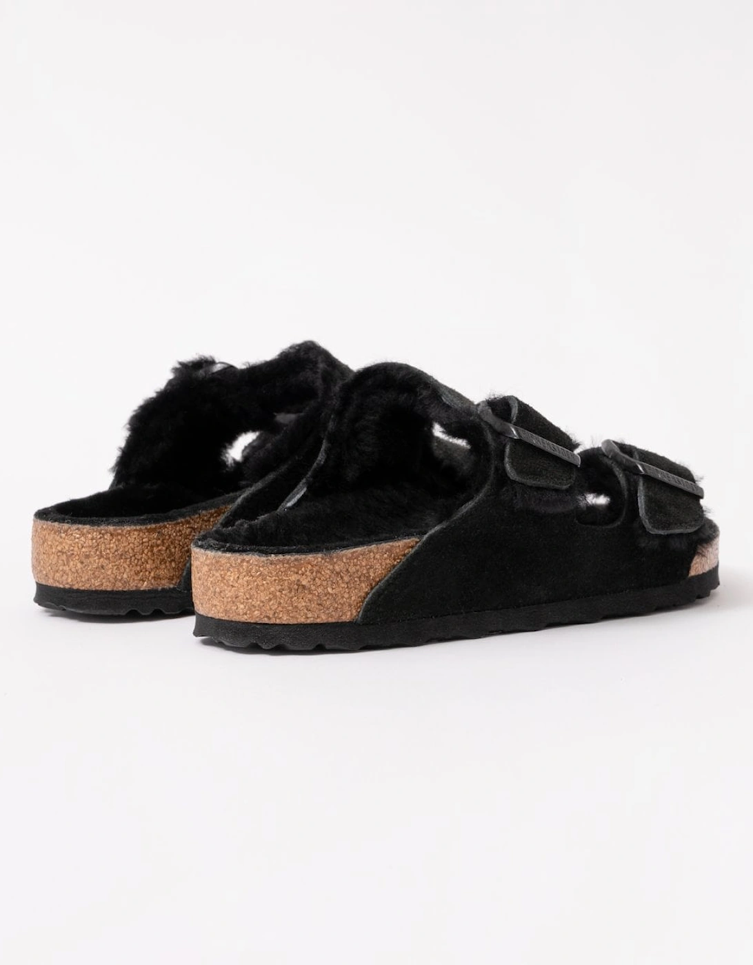 VL Shearling Womens Sandals - Black