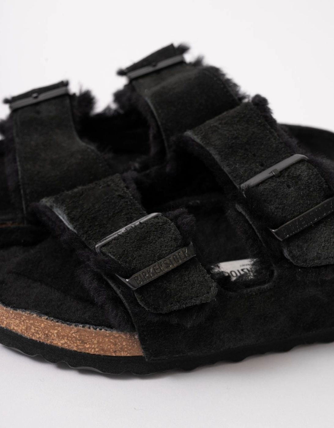 VL Shearling Womens Sandals - Black