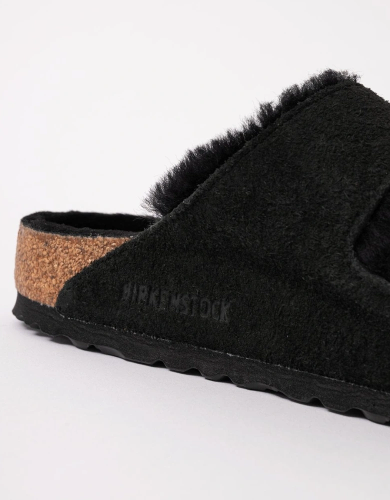 VL Shearling Womens Sandals - Black