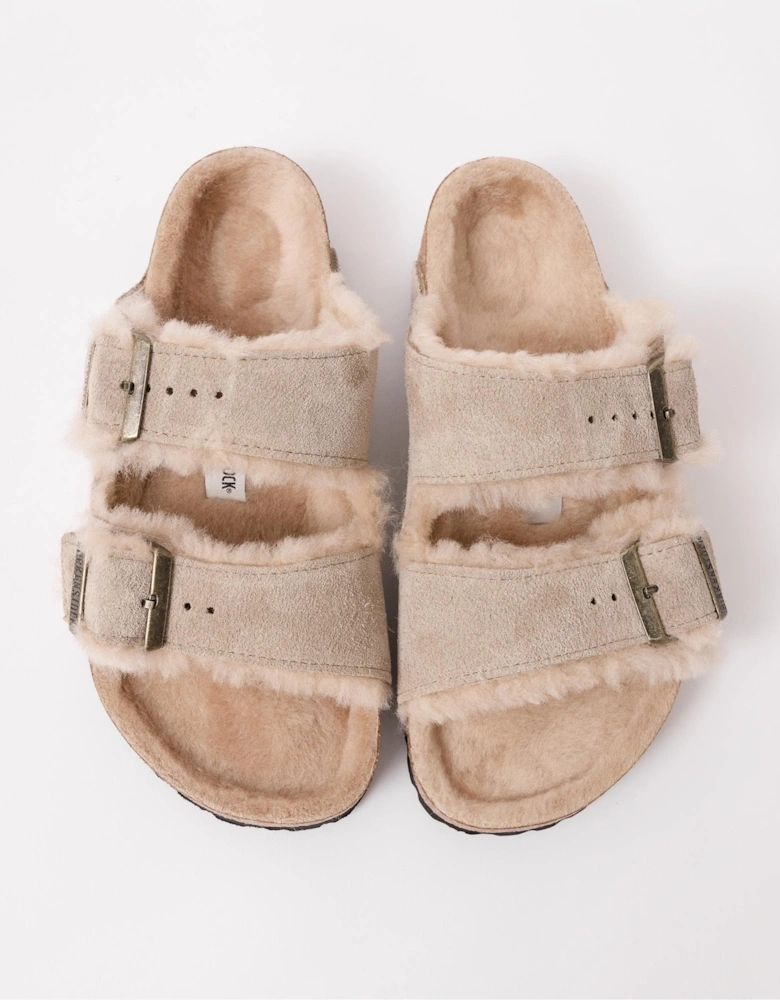 VL Shearling Womens Sandals - Taupe