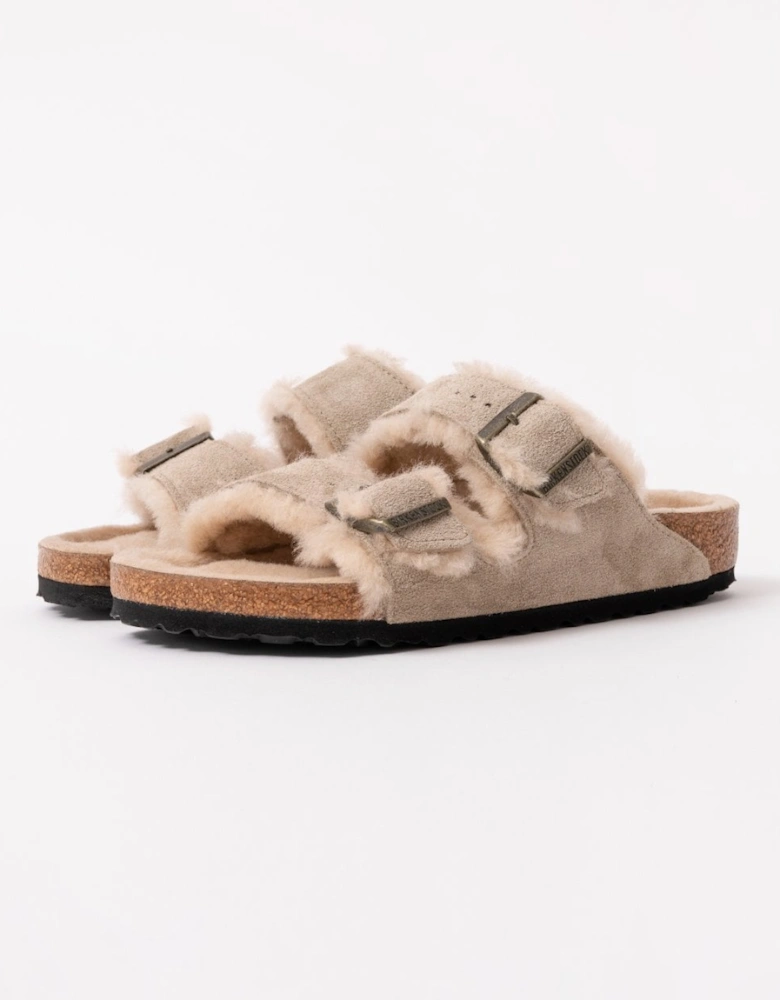 VL Shearling Womens Sandals - Taupe
