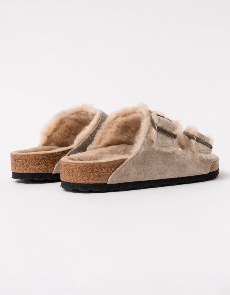 VL Shearling Womens Sandals - Taupe