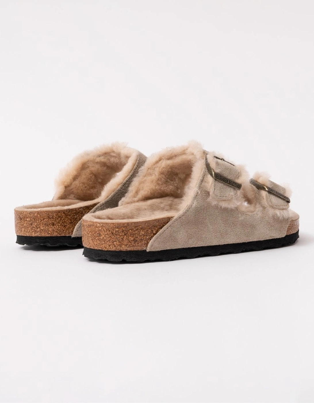 VL Shearling Womens Sandals - Taupe