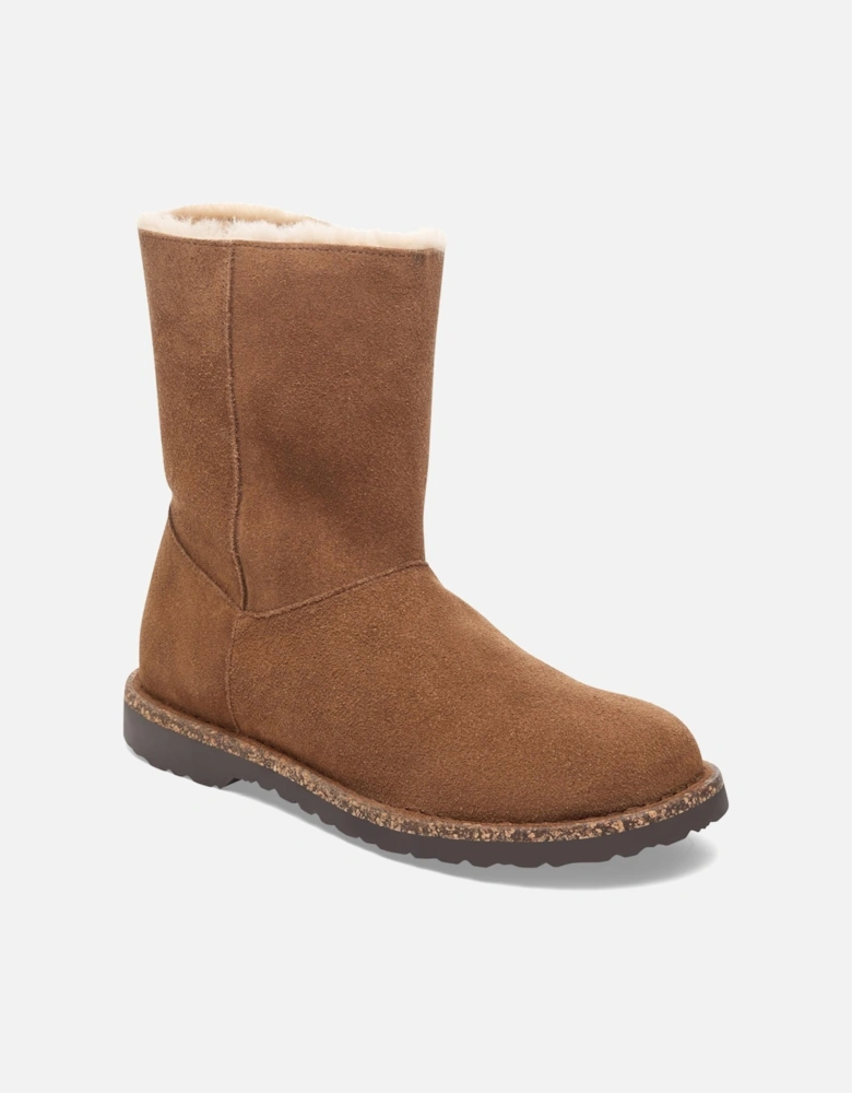 Uppsala Zip Shearling Suede Womens Boots - Dark Tea