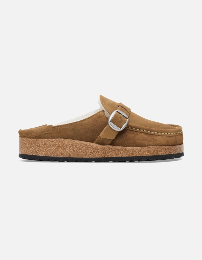 Buckley Suede Shearling Womens Mule Moccasins - Tea