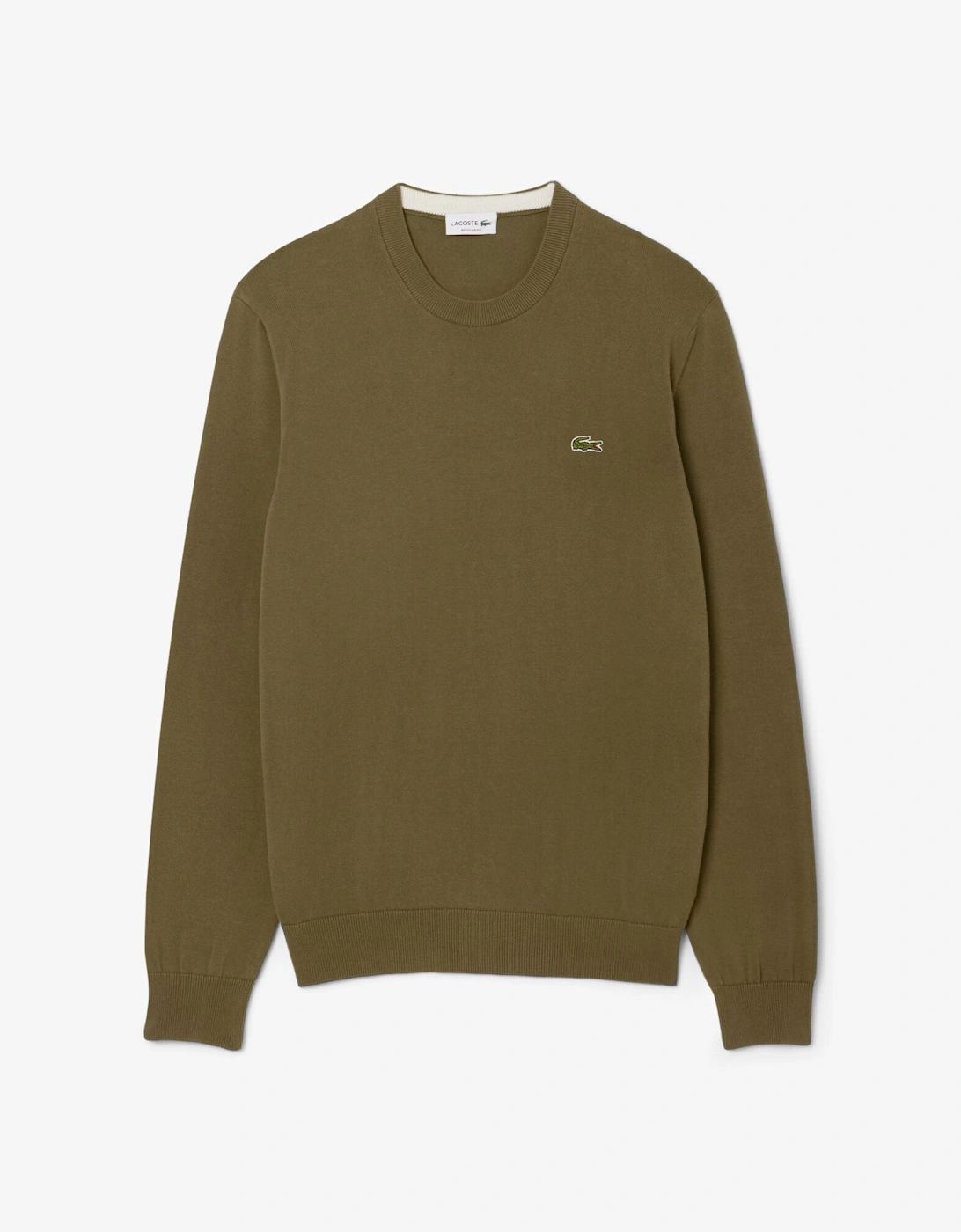 Mens Organic Cotton Crew Neck Sweater - Olive E9F, 2 of 1