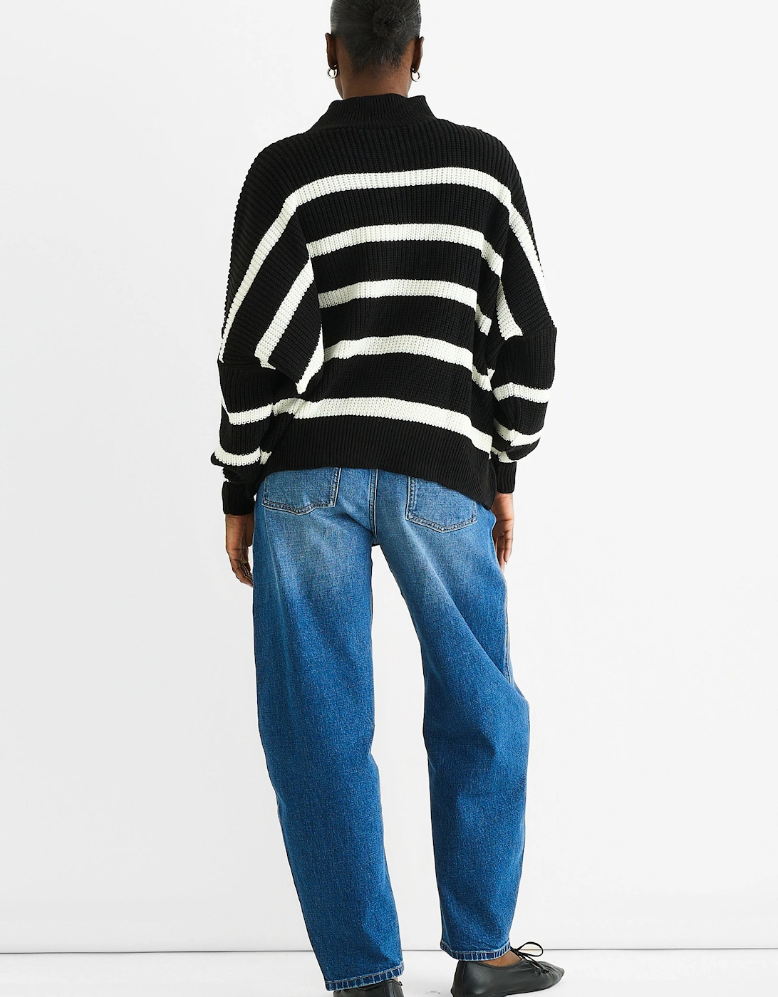 Black Chunky Knit High Neck Jumper